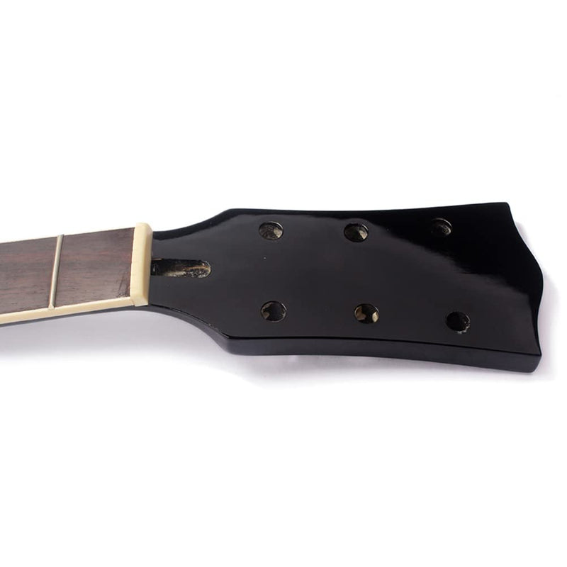 22 Fret Guitar Neck Maple Rosewood Fingerboard with Binding Inlay for Lp Electric Guitar Neck Replacement Gloss Black