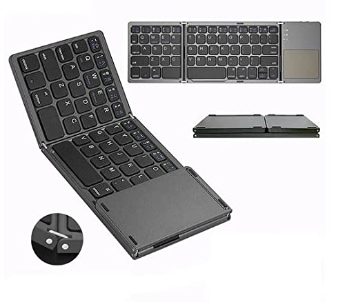 Ares Foldable Bluetooth Keyboard - Your Wireless Gadget on The go! (Black) Black