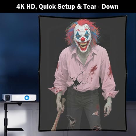 [AUSTRALIA] - Holographic Rear Projection Screen-with Mounting Hardware for Projecting Halloween Videos(5 ft x 9 ft) 