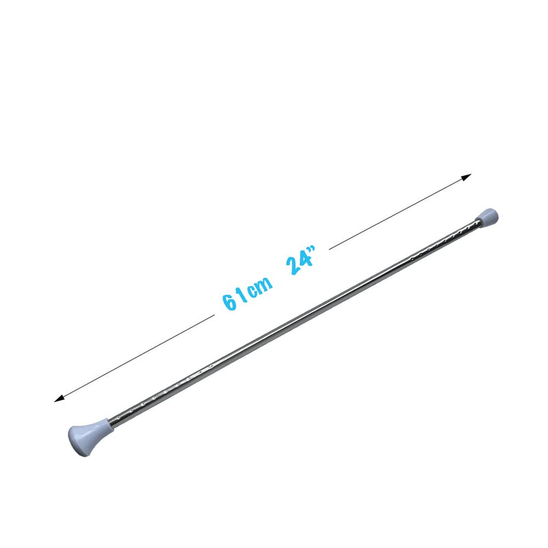 24-Inch Twirling Baton Spinning Dance Baton Metal Rhythmic Gymnastics Conducting Batons for Child in Majorette-Complete with 1 Dance Ribbon Rainbow Streamer (White,1 Pack)