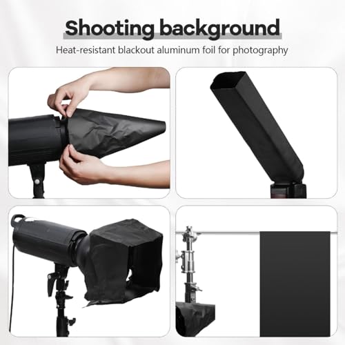 MotiMind Matte Black Cinefoil Roll for Photography Video, 12 Inch X 20 ft