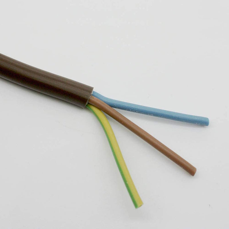 5 m Brown H03VV-F 3 x 0.75 mm² PVC Insulated Hose Cable 3G Light Cable Lamp Cable Power Cable 5 Meter