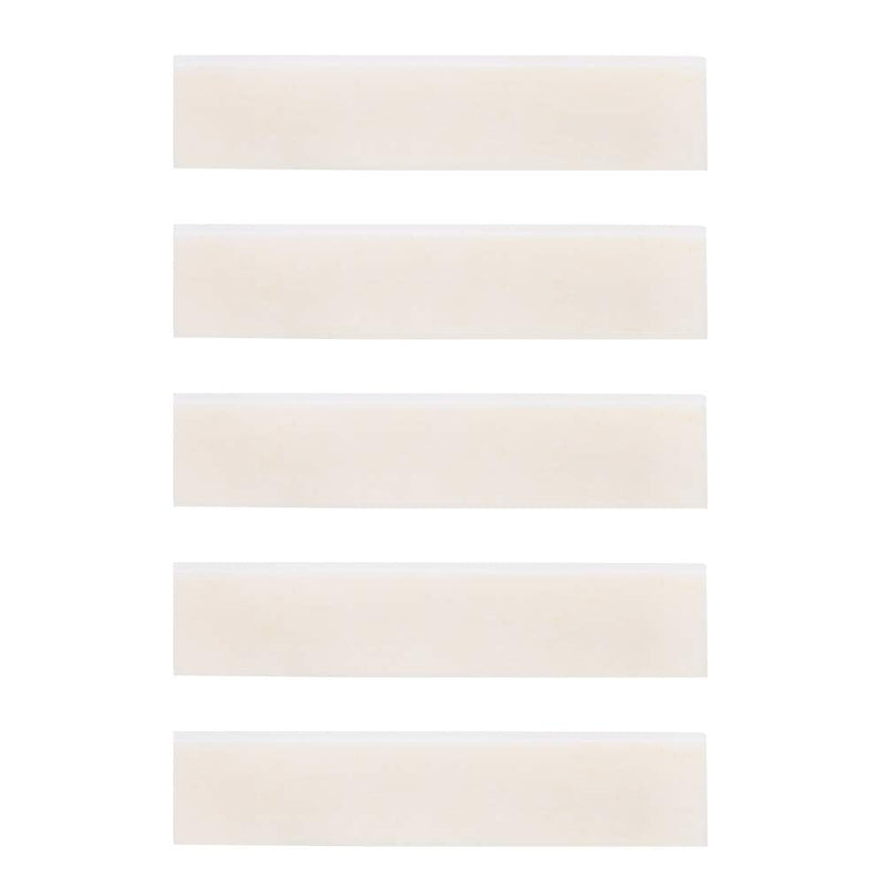 Bone Guitar Nuts Blank, DIY Blank Buffalo Bone Nut String Pillow for Classical Electric Acoustic Guitar Buffalo Bone Nut or Saddle Blank Replacement Part, 2 x 0.2 x 0.4in (5 Pcs) 5 Pcs