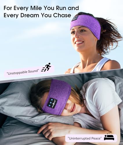 MUSICOZY Sleep Headphones Bluetooth Headband Sleeping Headphones Eye Mask, Wireless Music Sleep Earbuds Earphones for Side Sleepers Men Women Travel Cool Tech Gadgets Unique Gifts, Pack of 2