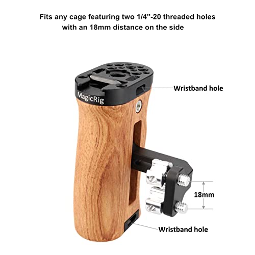 Wooden Side Handle for A7RIII A7III BMPCC 4K 6K Pro Camera Cage Side Thread Handle