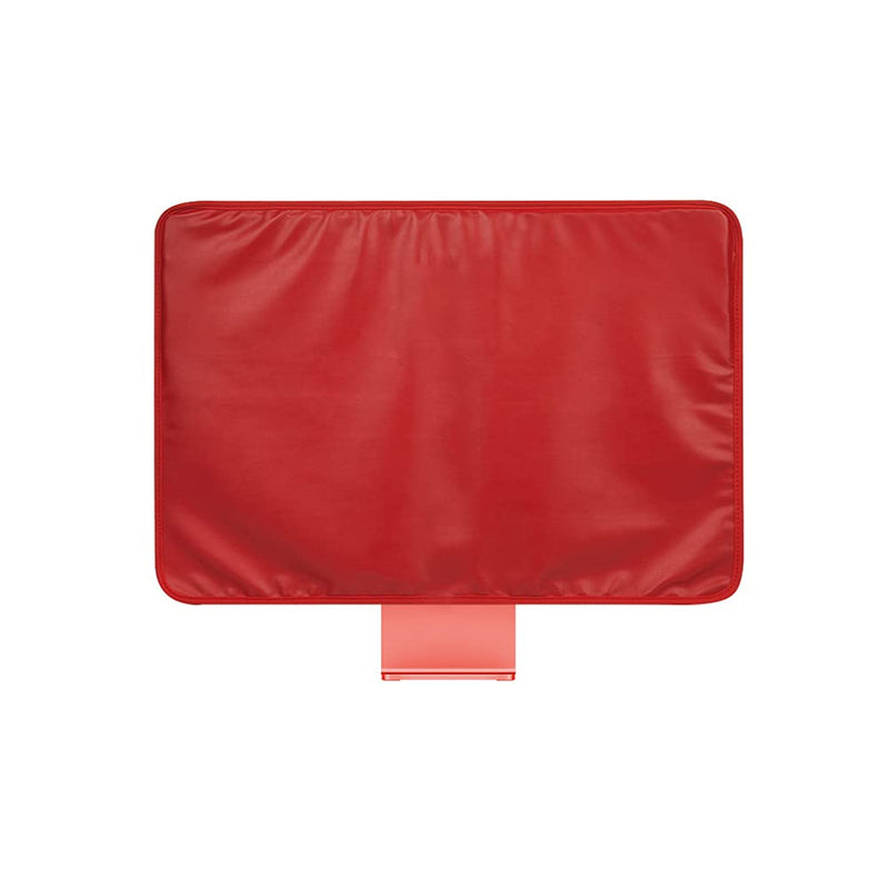 WESAPPINCcomputer Monitor Dust Cover for iMac 24”, PU Leather Protective Screen Dust Cover Sleeve with Rear Pocket Compatible with iMac 24 inch (24inch, Red) 24inch