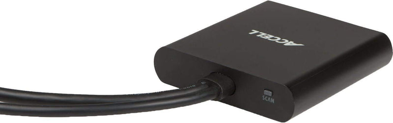Accell mDP-2DP Multi Monitor Splitter - Mini DisplayPort 1.2 Multi-Stream Transport (MST) Hub - 1x Mini DisplayPort connector, 2x DisplayPort outputs,Black 2 DisplayPort Outputs