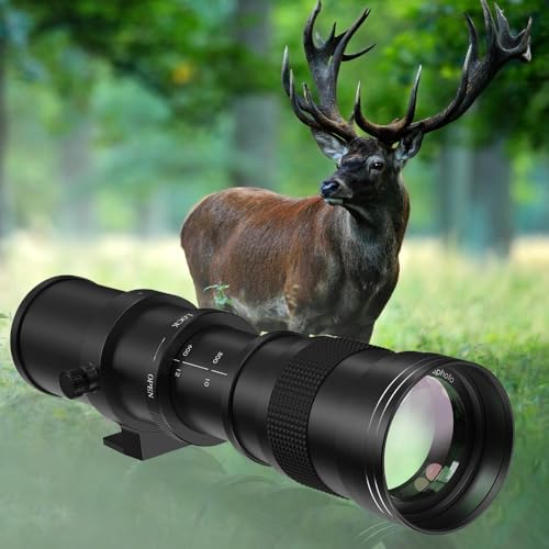 420-800mm f/8.3 Telephoto Lens Zoom SLR Camera Lens for Canon T7i T6 T6i T6s T7 T8i T3i, T4i, T5, T5i, SL2, SL1 4000D 2000D 80D 90D 5D III 6D 7D II 60D 70D 250D 750D 760D 1300D Black