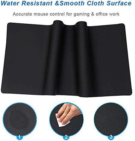 YEBMoo Extra Large Gaming Mouse Pads/Extended Protective Office Desk Mouse Mat Non-Slip Professional Precision Tracking Surface (23.6" x 11.8") for PC Computer Laptop(60x30 Black001) 60x30 Black001