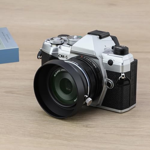 Haoge LH-M48B Metal Lens Hood Shade for Olympus M.ZUIKO Digital 17mm F1.8 17 1.8 Lens Replaces LH-48B Black [Black-Round-]