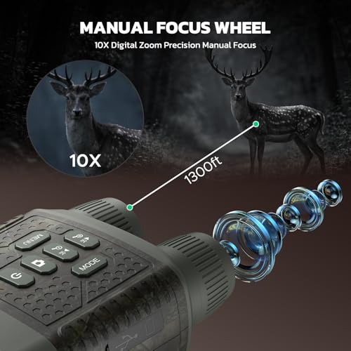 4K Night Vision Goggles, Night Vision Binoculars with 3″ Screen, 10X Digital Zoom, Infrared Binoculars, 5000mAh Rechargeable Battery, 32GB Card Included Tech Gadgets Telescope, Gifts for Men CAMO