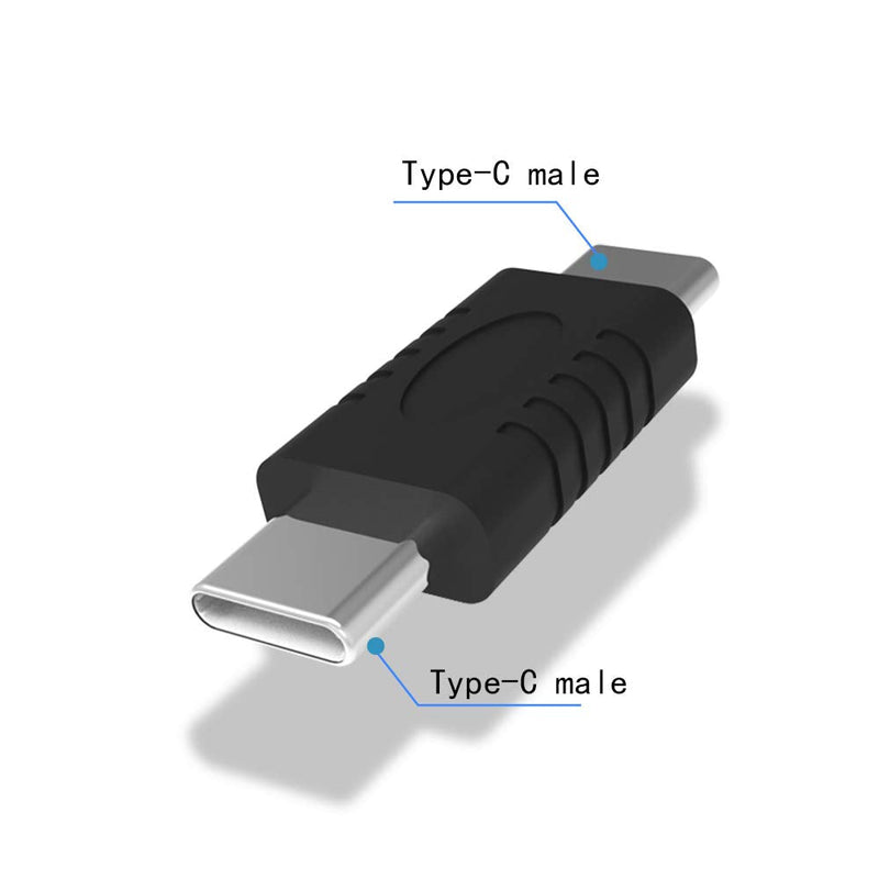 Type C Male to Type C Male Adapter Support Data Synchronization and Charging USB C to USB C Cable 3.1 Gen 2 10Gbps 60W Converter, 2-Pack