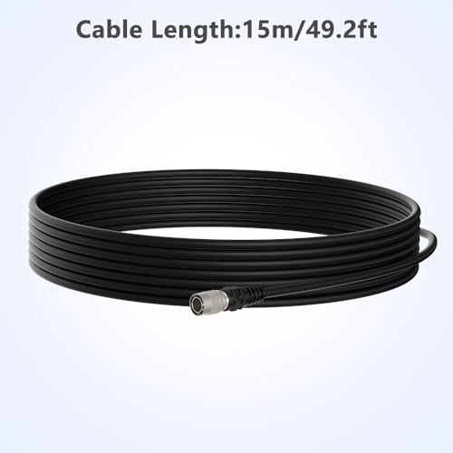 Alvin's Cables HR10A-7P-6S Hirose 6 Pin Female to Open End Power I/O Cable for Sony CCD, Basler, Keyence, Cognex, Baumer, Hikvision Industrial Camera, High Flex Shielded 49.2ft/15m Straight 6 Pin