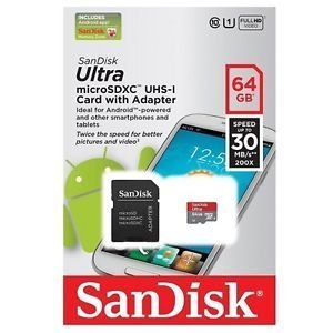 SanDisk Professional Ultra 64GB MicroSDXC GoPro Hero 3 Card is Custom formatted for high Speed Lossless Recording! Includes Standard SD Adapter. (UHS-1 Class 10 Certified 80MB/sec)