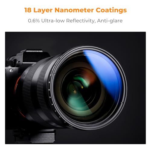 K&F CONCEPT 82mm Variable ND2-2000 (1-11 Stops) ND Camera Lens Filter