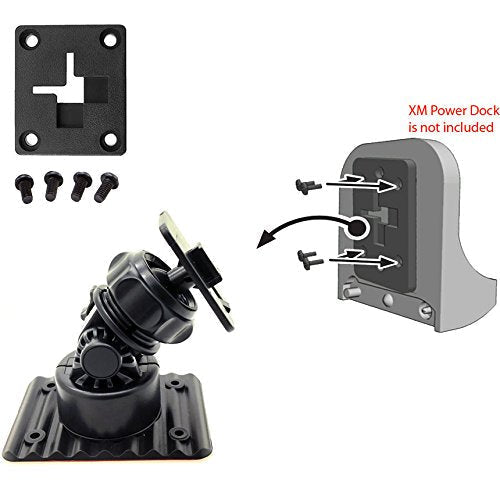 ChargerCity Sirius XM Satellite Radio Multi Adjust Adhesive Car Truck Dashboard Console Mount for All Onyx EZR EZ Plus Lynx Delphi Skyfi Skyfi2 ROADY BT XT Pioneer INNO (Vehicle Dock NOT Included)