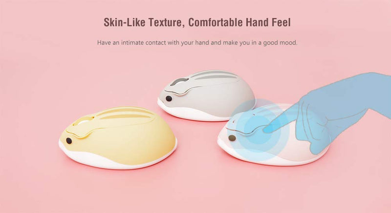 2.4GHz Wireless Mouse Cute Hamster Shape Less Noice Portable Mobile Optical 1200DPI USB Mice Cordless Mouse for PC Laptop Computer Notebook MacBook Kids Girl Gift (Gray) Gray