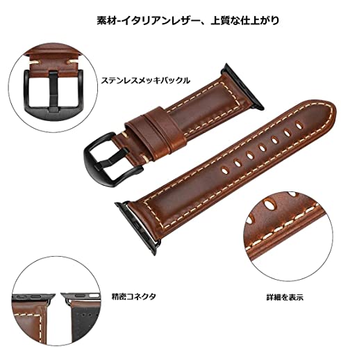 HUAFIY Compatible for apple Watch Band 42mm 44mm45mm49mm men,Top Grain Leather Band Replacement Strap iWatch Series 11/10/9/8/7/6/5/4 3 2 1,Sport, Edition.Ultra 3 2 1