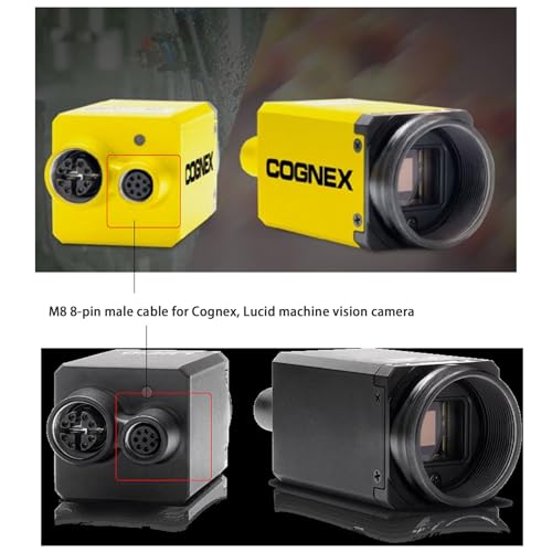 M8 8pin Power I/O Data Cable for Cognex Area Scan CIC, Lucid Vision Triton Atlas10, Industrial Camera GigE, Male A-Code, Shielded, 20m M8 8 pin male to open