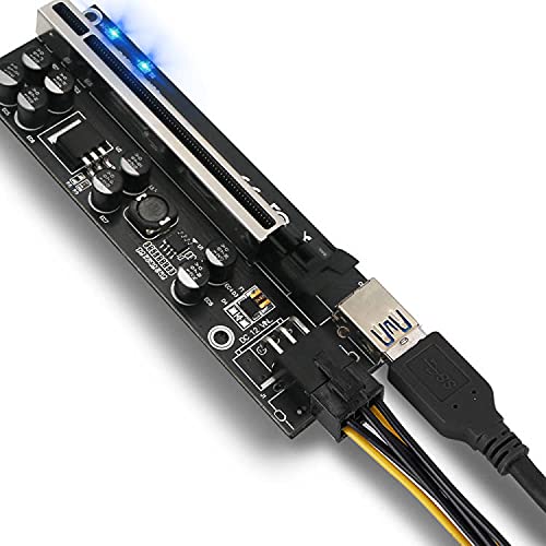 New Version 009S Plus PCIE Riser 1x to 16x Graphic Extension for Bitcoin GPU Mining Powered Riser Adapter Card