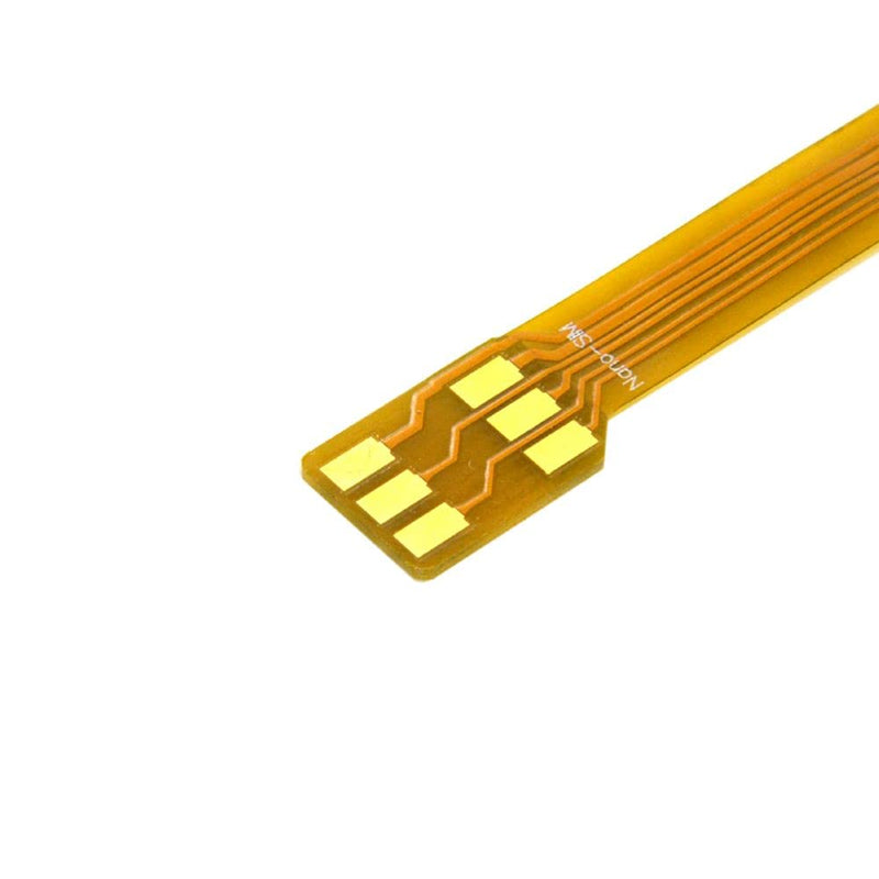 CableCC Micro SIM Card to Nano SIM Kit Male to Female Extension Soft Flat FPC Cable Extender 10cm Nano-Micro SIM