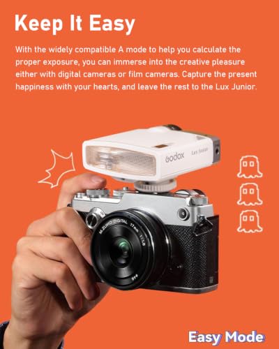 Godox Lux Junior Retro Camera Flash with PC sync Ports (White, 4.6oz) White