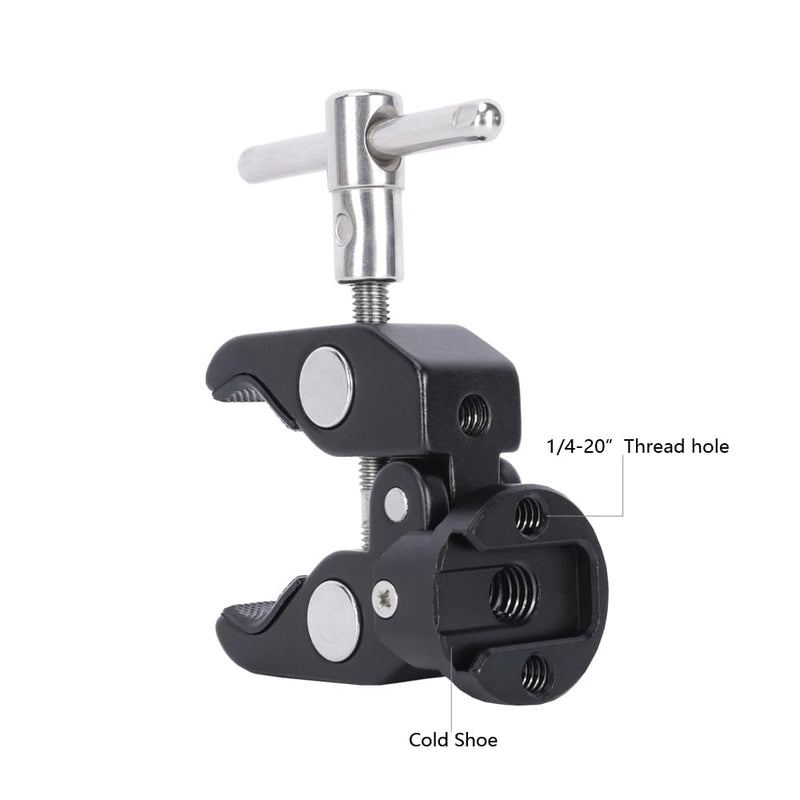 [AUSTRALIA] - NICEYRIG Super Clamp Crab to Cold Shoe Mount, 1/4’’ Thread, Max. 50mm Jaw Grip Applicable for Power Bank Clamp, Tripod Mount Phone Holder, Vmount Battery Plate - 608 