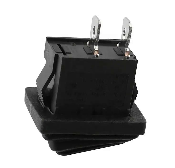 Waterproof IP65 Mini Toggle Switch, Device Switch 250V 6A, 125V 10A AC, KCD1 (6V 9V 12V 24V 125V AC/DC), Black Rectangular 19 x 13 mm, 2 Pole ON/OFF