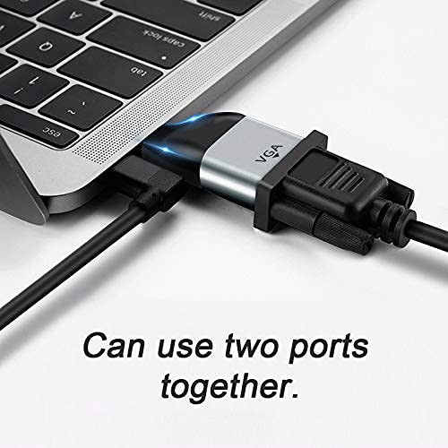 CY USB C to VGA Adapter VGA to USB Type C Cable Monitor Adapter for Tablet Phone Laptop 1080p 60hz Silver - VGA