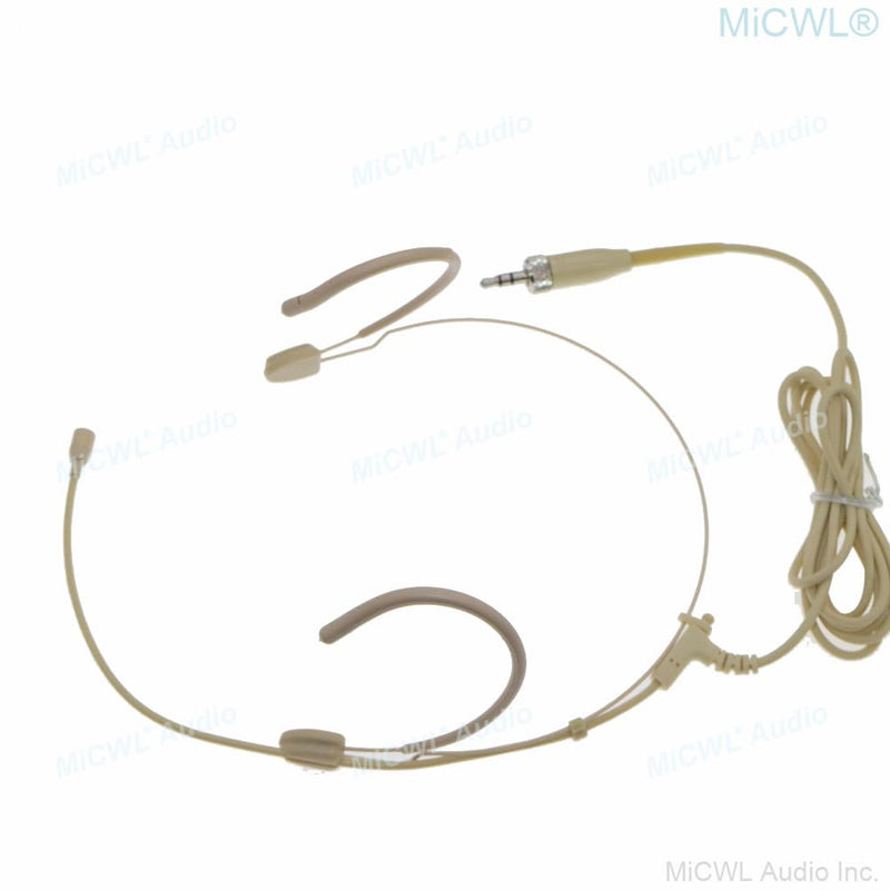 [AUSTRALIA] - Beige SL6 Strong Cable Ear Hanging Headset Microphone for Sennheiser EW G3 G4 BeltPack Wireless System Omnidirectional Head Mic 