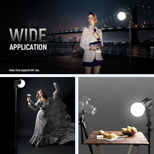 Neewer CRS6 Softbox Diffusion Dome with 3 Adapter Rings, Compatible with Godox V1 Z2PRO Z3R Round Head Flash and Square Speedlite Z880 and More, Mount for Video Light MS60B MS60C MS150B