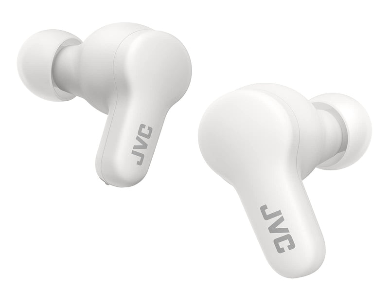 JVC Gumy HAA7T2W True Wireless Earbuds, White | Bluetooth 5.3, 24-Hour Playback, IPX4 Water Resistant, XS/S/M/L Earpieces, Built-in Mic Compact