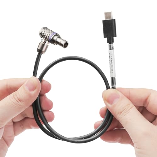 USB-C Power Cable for DJI RS4 RS3 Pro RS2 to 2 Pin Right Angle Power Cable (Unreg.) 50cm|20inches Type C Ronin Series to Right Angle