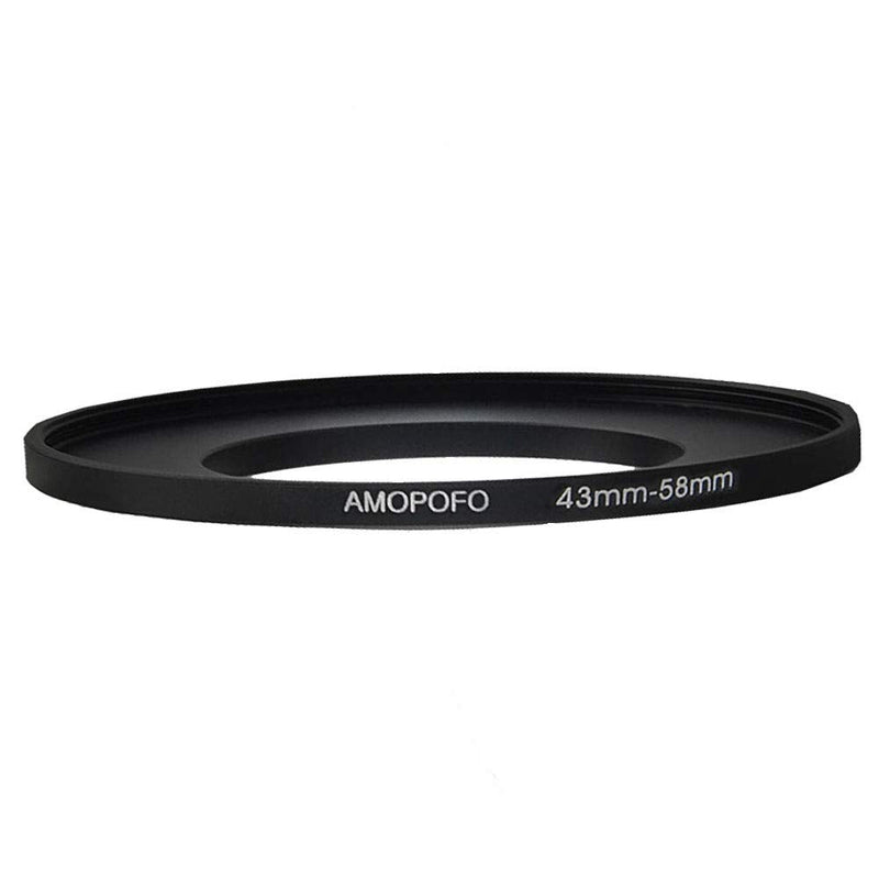 [AUSTRALIA] - Metal Step Up Ring Adapter 43mm to 58mm Step-Up Lens Adapter Ring for Filters, Made of CNC Machined Space Aluminum with Matte Black Electroplated Finish… 