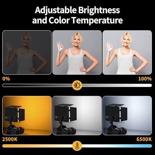 Pixel LED Video Light Panel Photography Camera Lighting 20W Bi-Color Dimmable 2500-6500K Led Studio Streaming Lights Photo Video Shooting (Battery Not Included) P30