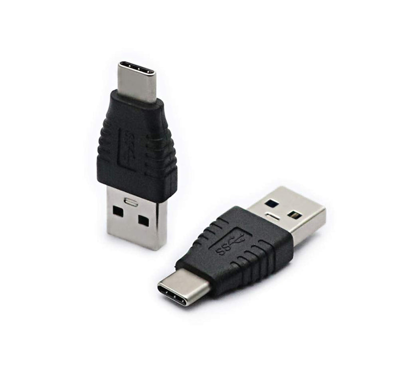 Type-C Male to USB3.0 Male Adapter，USB C to USB A 5G 3A Converter, USB 3.1 AM to cm Support Data Synchronization and Charging, Suitable for Mobile Phones, Computers, Notebook Computers,2-Pack