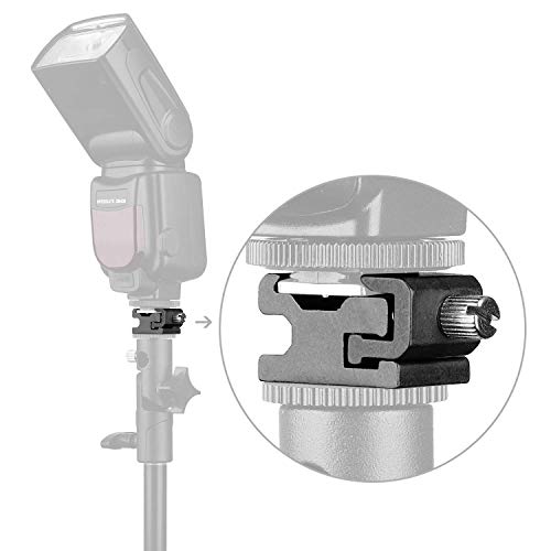 ChromLives Hot Shoe Extension Bar Mount with 1/4'' Hot Shoe Mount Adapter, Dual Straight Mount Flash Bracket Compatible with Nikon Canon Sony Olympus DSLR Camera Camcorder DV