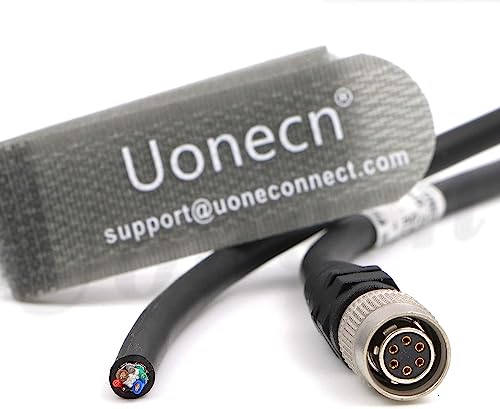 Uonecn HR10A-7P-6S Hirose 6 Pin Female to Open End Cable, Industrial Machine Vision Power I/O Trigger Cable, High Flex Shielded for Basler, Keyence, Cognex, Sony CCD, Hikvision, 3.3FT/1m Straight 6 Pin