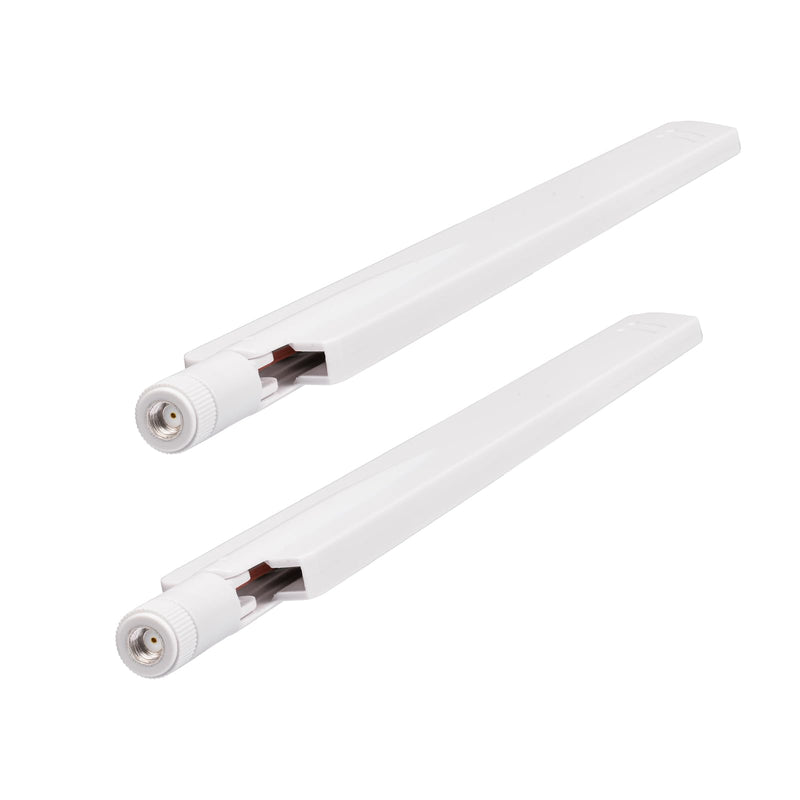 Eightwood Tri-Band WiFi 6E Antenna, RP-SMA Antenna White (2-Pack) | for Desktop PC Motherboard, PCIe WiFi Card, Wireless Router, Security Camera, 2.4GHz 5GHz 6GHz