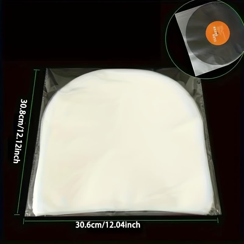 10pcs 12" Vinyl Record Sleeves, Anti-Static Polyethylene Protective Bags for LPs, 12.04 x 12.12 Inches Thick Clear Outer Sleeves, Smooth Texture Dust-Proof Cover for Record Storage and Preservation