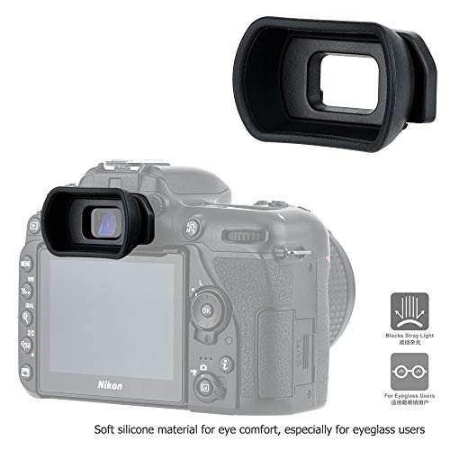 Long Soft Eyecup Eyepiece Viewfinder Cover & F Mount Body Cap Rear Lens Cover for Nikon D750 D780 D7500 D7200 D7100 D7000 D5200 D5100 D5000 D3500 D3400 D3300 D3200 D3100 D3000 & More Nikon Cameras