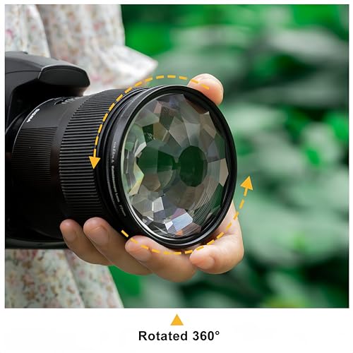 GREEN.L 67mm Kaleidoscope Prism Lens Filter Photography Prism Crystal Glass Effect Filter