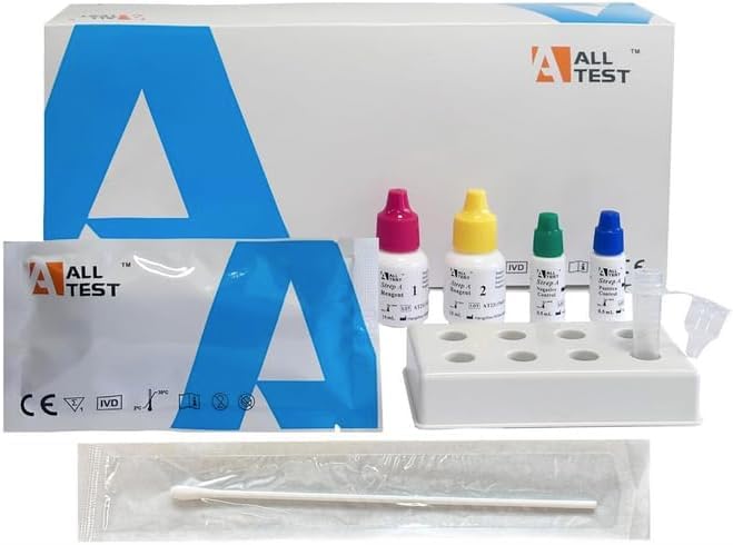 [AUSTRALIA] - 5 Alltest Test Streptococcus Quick Test A and B - Pack of 5 - For Children & Adults - Home Test - Result in 10 Minutes - Streptococcal Quick Test Kit Self Test Streptococcal Test for Home 