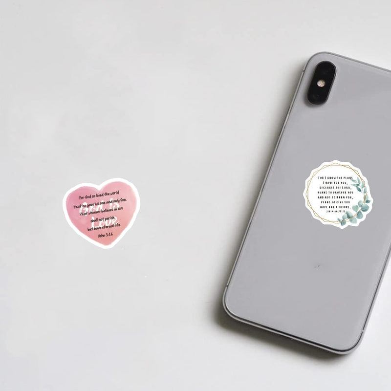 100PCS Bible Verse Faith Stickers,Christian Inspirational Stickers,Jesus Stickers,Vinyl Waterproof Stickers,for Water Bottle Laptop Phone Bumper Computer Guitar,Teens Adults Women Christian Gift Bible Verse Stickers