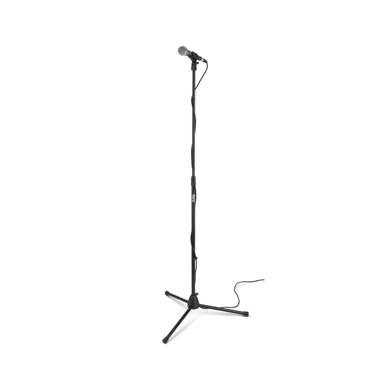 OnStage On-Stage MS7700B Tripod-Base Mic Stand (Setup for Vocal and Instrument Microphones, Adjustable Height, 5/8″-27 Threading, Portable, Folding, Nonslip Rubber Feet, Cable Clip, Steel, Black)