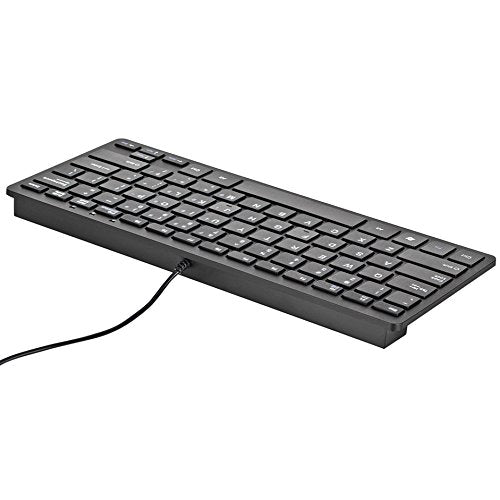 iKKEGOL USB Mini Slim Wired 78 Key Small Super Thin Compact Keyboard for Desktop Laptop PC Win 7 Mac (Black) Black