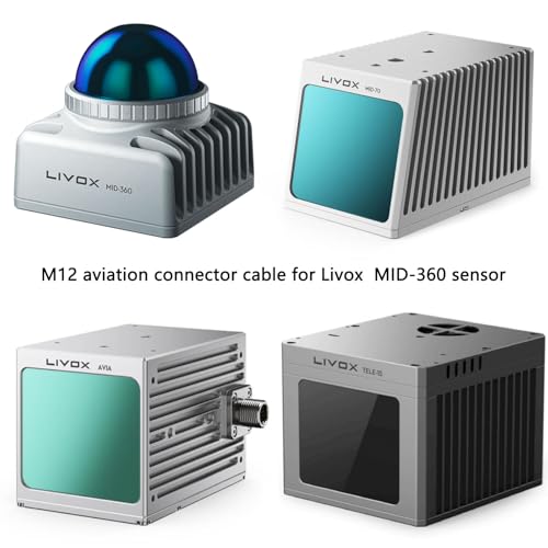 M12 Aviation Connector Extension Cable, A-Coded 12 Pin Male to Female for DJI Livox Mid-360 Mid-70 Avia Tele LiDAR Sensor 3m 3 m