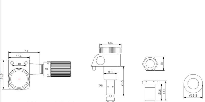 Guyker Pro 6 Inline Guitar Locking Tuners - 1:18 Lock String Tuning Key Pegs Machine Heads Set Replacement for Folk Classical Acoustic Electric Guitar - GK411SP, Chrome