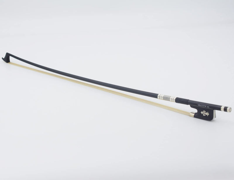 Carbon Fiber Cello Bow Natural Horsehair Unique Design with Ebony Fleur-de-Lis Frog White