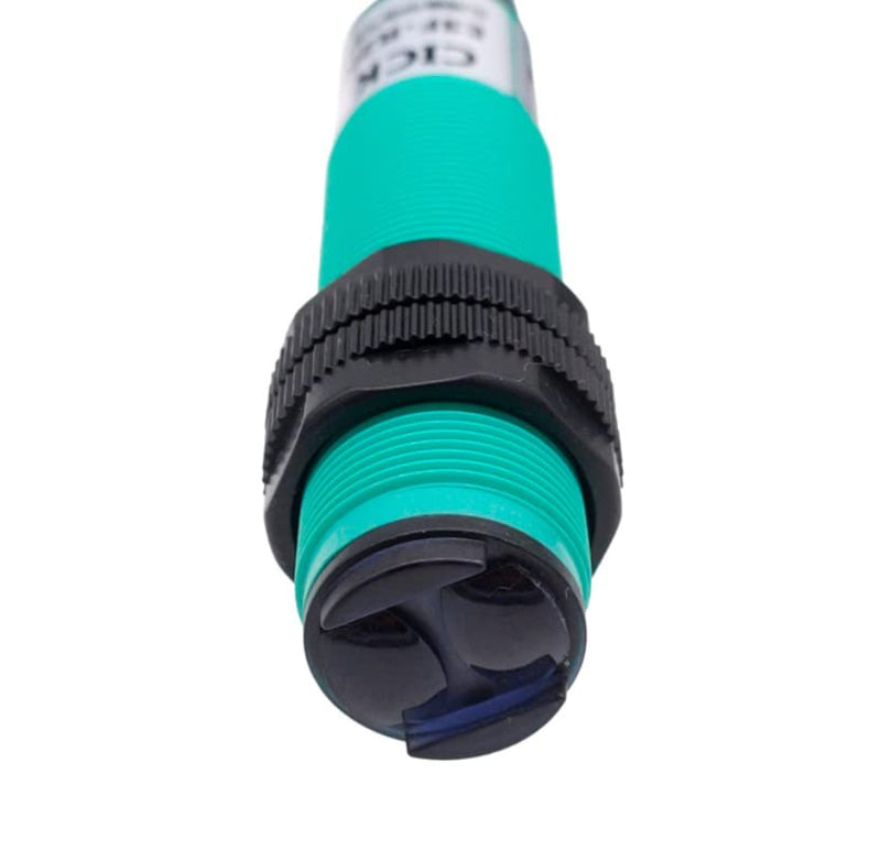 Reflector Photoelectric Sensor 6-36 Volt DC NPN NC, Diameter 18 mm Light Barrier with Mirror IR Photoelectric Sensor up to 2 Metres (Reflection Light Barrier, 2 Metres, Diameter 18 mm, NPN NC)